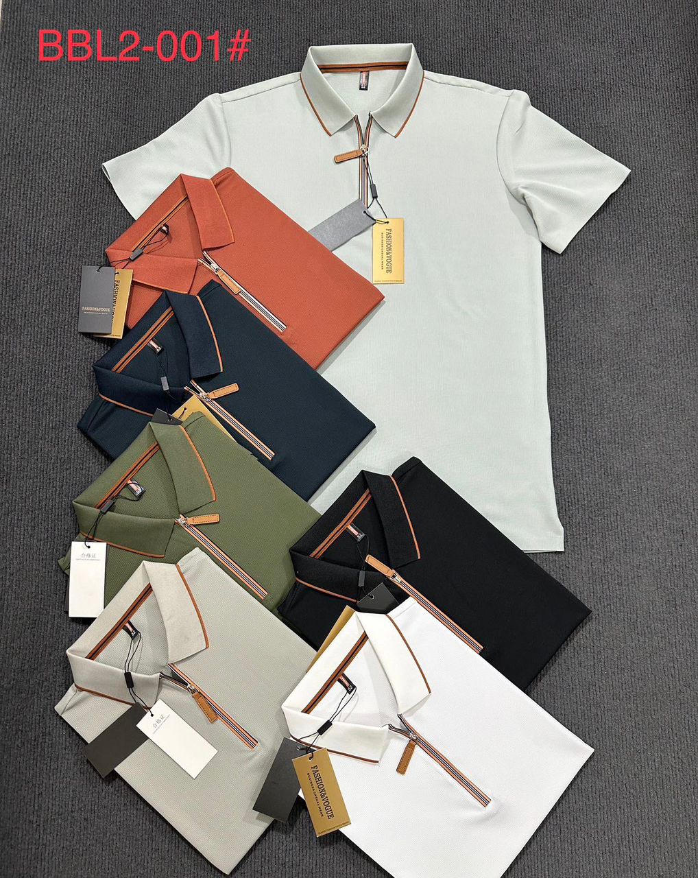 Men's Sleek Zip Polo with Sporty Piping
